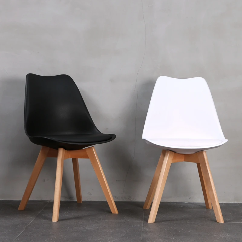 

Home Dining Chair Eames Chair PU Leather Restaurant Computer Chairs Office Meeting Wood ChaiseNordic Chairs ì˜ìž
